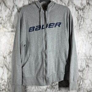 Bauer Gray Zip Up Sweater with Hood